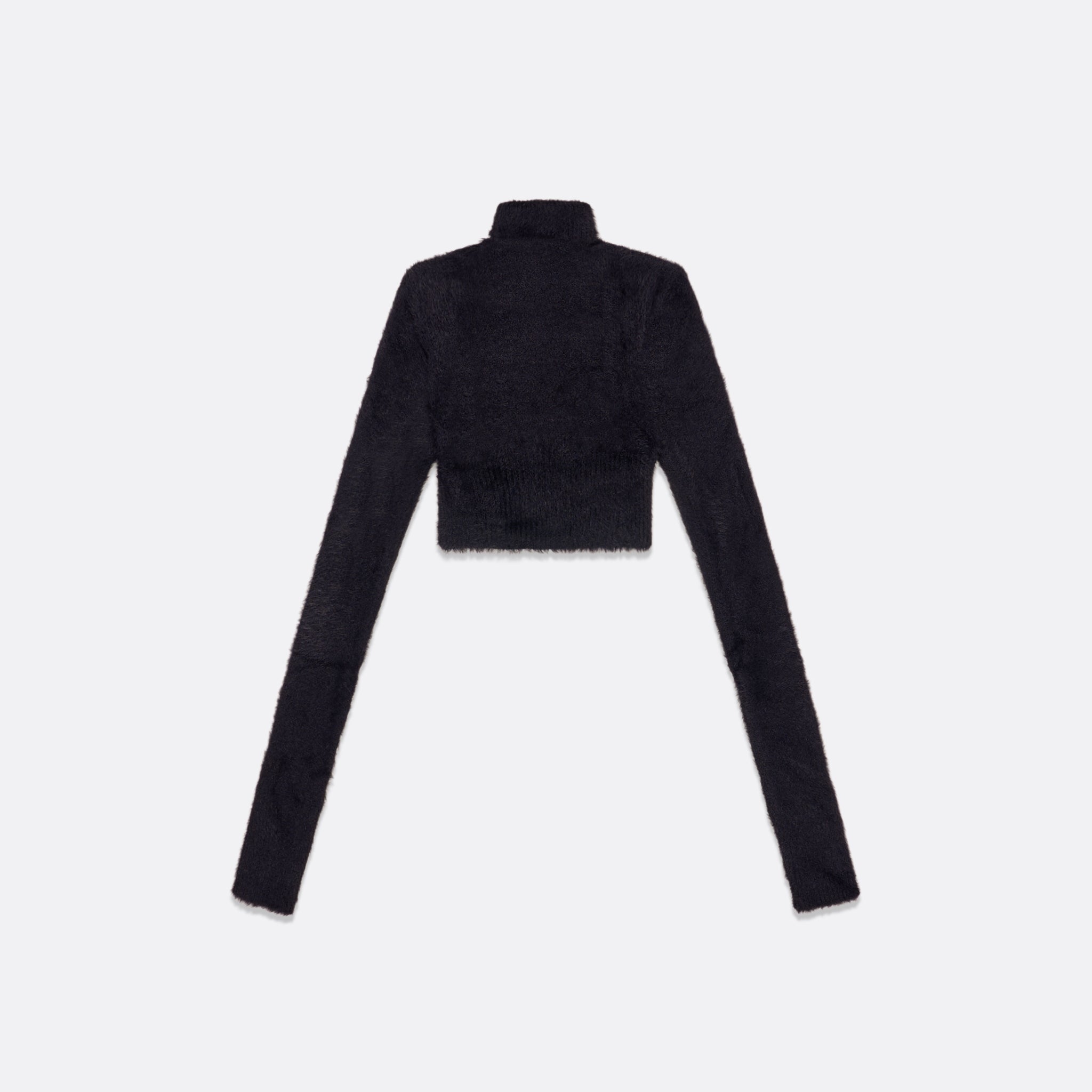 KNITTED HIGH COLLAR CROPPED SWEATER - SOFT FUZZY KNIT – Faith 