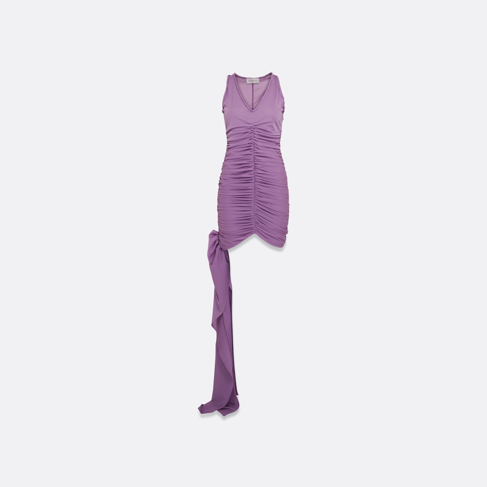 purple ruched mini dress RUCHED SHORT DRESS - THE IT DRESS
