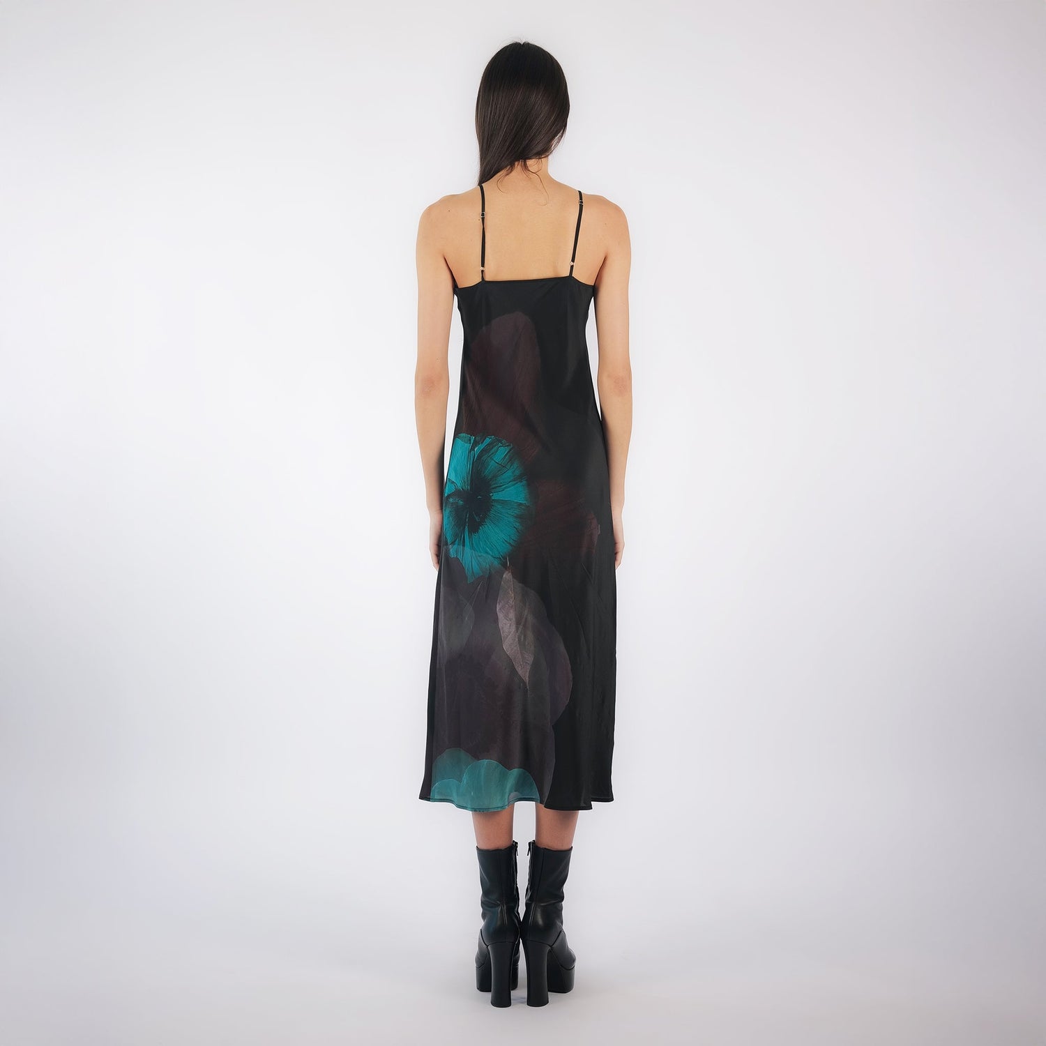 FLORAL SILK CREPE DE CHINE SLIP DRESS | ARIANA ISHAIRZAY