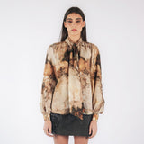 DISINTEGRATION PRINT BOW BLOUSE | EDGAR AGUILAR