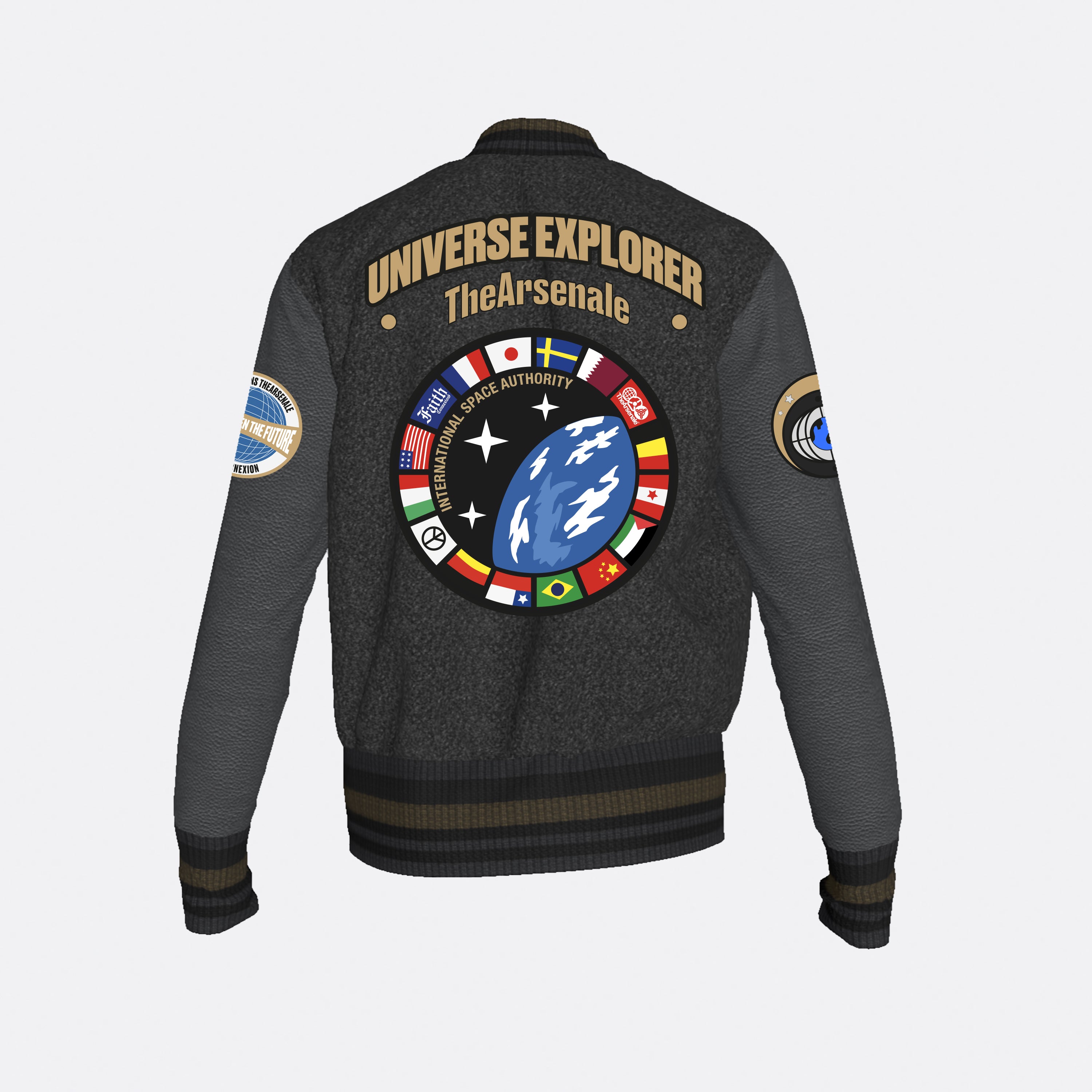 PATCH-EMBELLISHED VARSITY JACKET