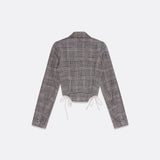 DOUBLE BREASTED LACED BLAZER WITH BIJOU BUTTONS