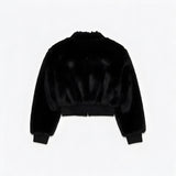 BLACK FUR PUFFY BLOUSON