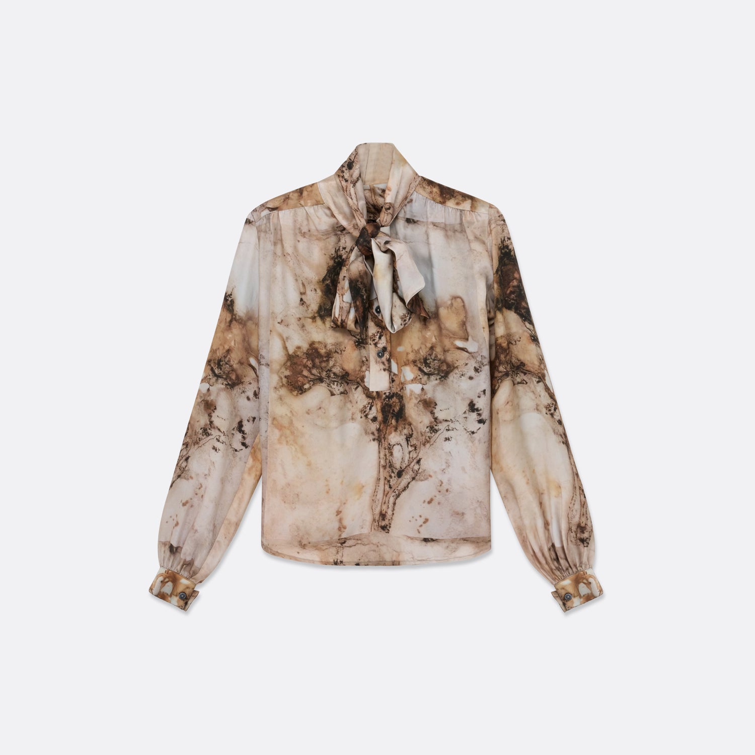 DISINTEGRATION PRINT BOW BLOUSE | EDGAR AGUILAR