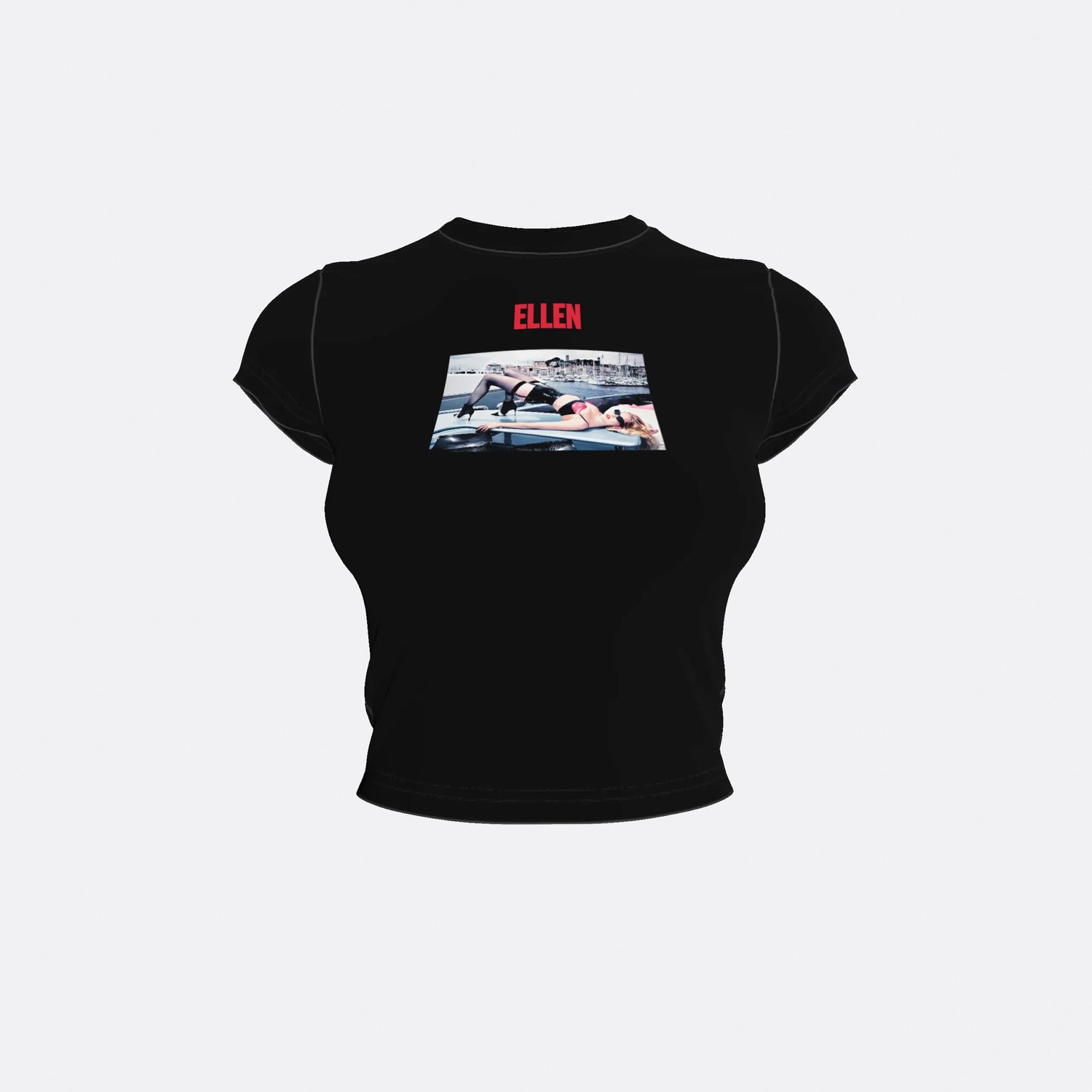 ROCK MY BOAT CROPPED PRINTED BABY T-SHIRT | Ellen Von Unwerth