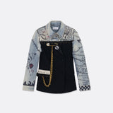 UPCYCLED MIXED FABRIC JACKET