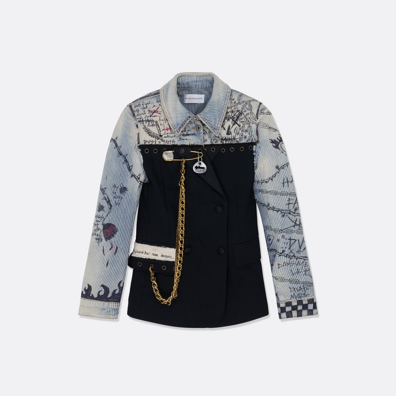 UPCYCLED MIXED FABRIC JACKET