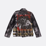 WOMAN UPCYCLED LEATHER AND WOOL JACKET