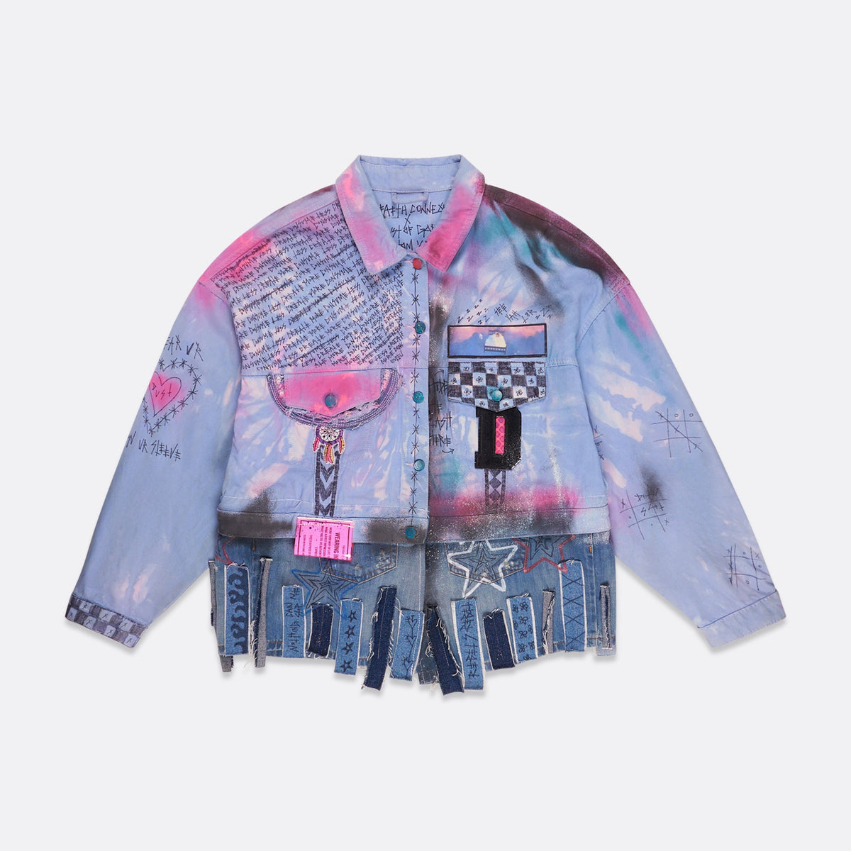 UPCYCLED DENIM JACKET WITH HANDCRAFTED ARTISTIC DETAILS – Faith 