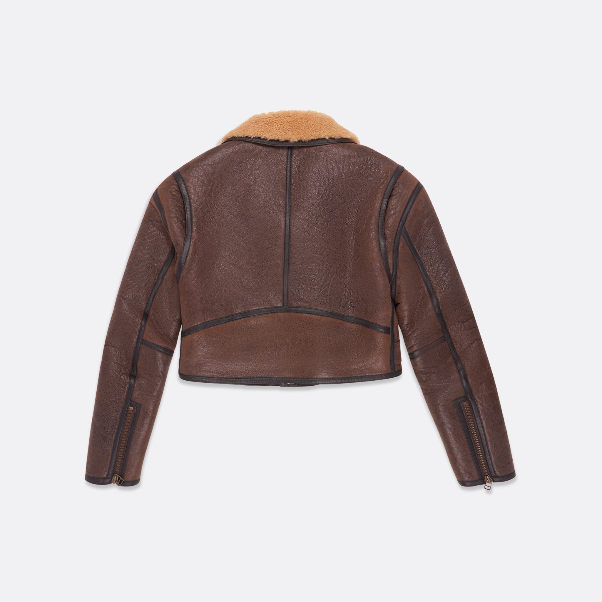 LEATHER BOMBARDIER JACKET WITH SHEARLING LINING – Faith Connexion