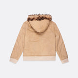 REVERSIBLE SHEARLING HOODED LEATHER JACKET