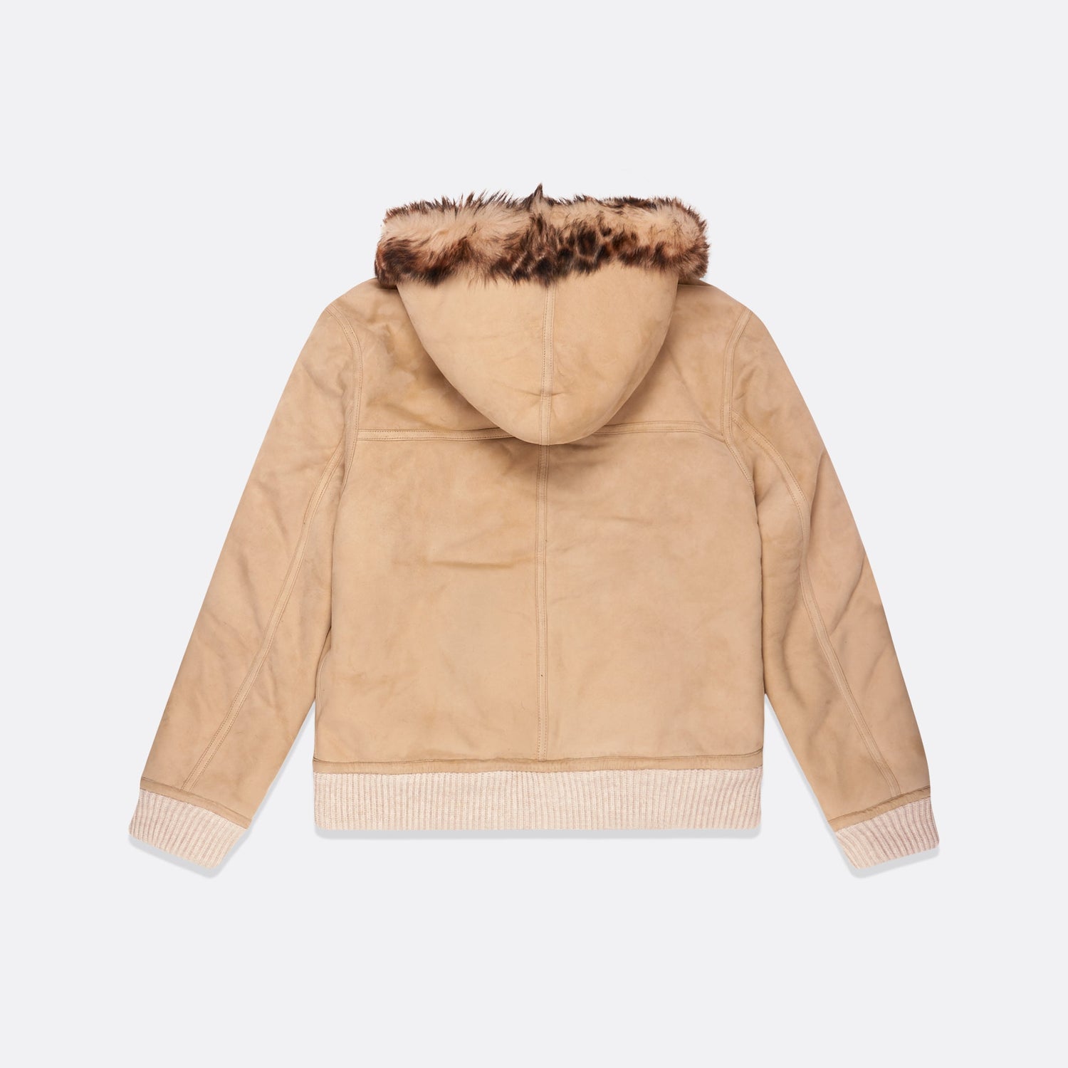 REVERSIBLE SHEARLING HOODED LEATHER JACKET