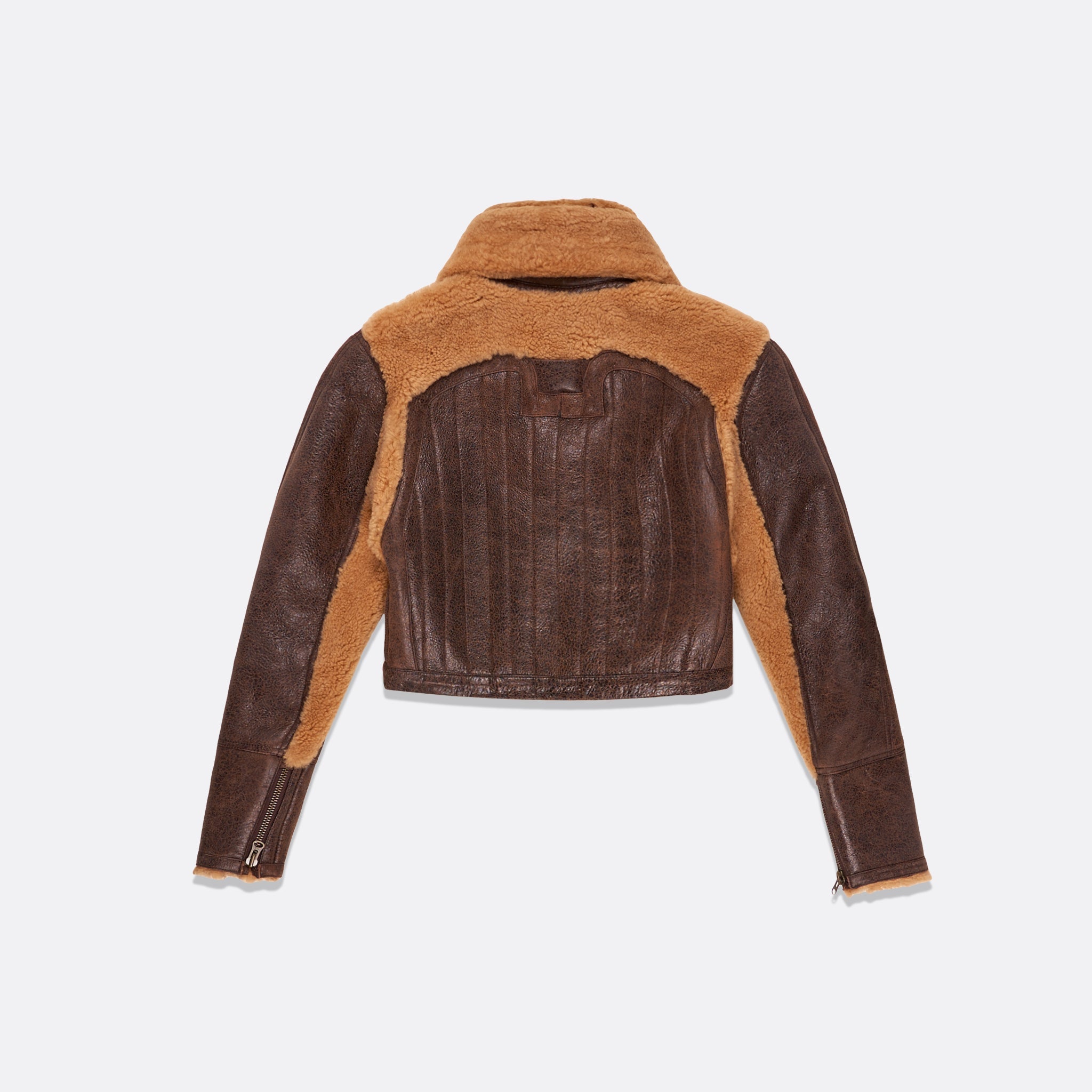 BROWN SHEARLING BOMBER JACKET - FAITH CONNEXION – Faith Connexion