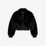 BLACK FUR PUFFY BLOUSON