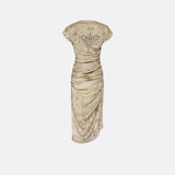 RUCHED STRETCH SILK CHARMEUSE DRESS | Emanuele Conte