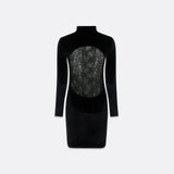 VELVET BALCONETTE DRESS