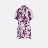 WOMAN SHORT-SLEEVE DRESS IN PRINTED SILK | Daniele Pio Rosati