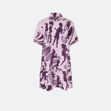 WOMAN SHORT-SLEEVE DRESS IN PRINTED SILK | Daniele Pio Rosati