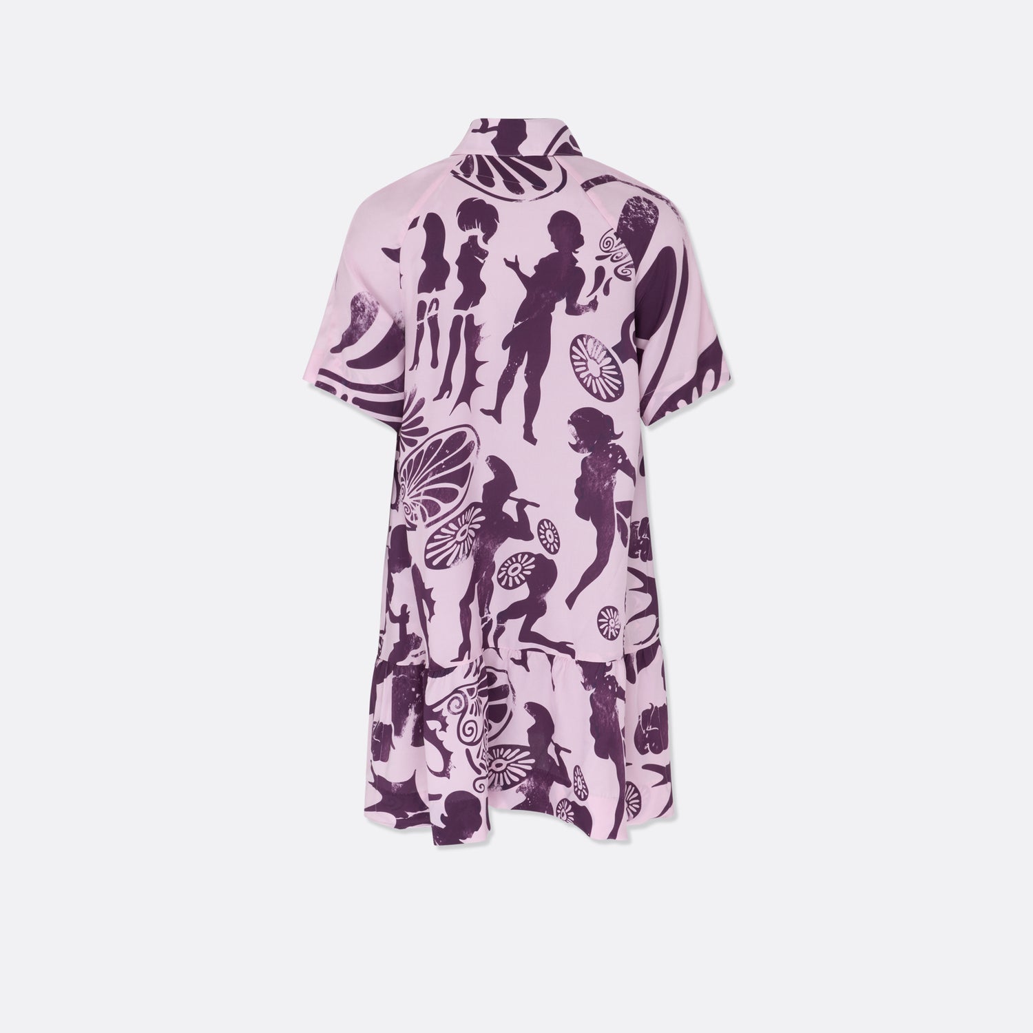 WOMAN SHORT-SLEEVE DRESS IN PRINTED SILK | Daniele Pio Rosati