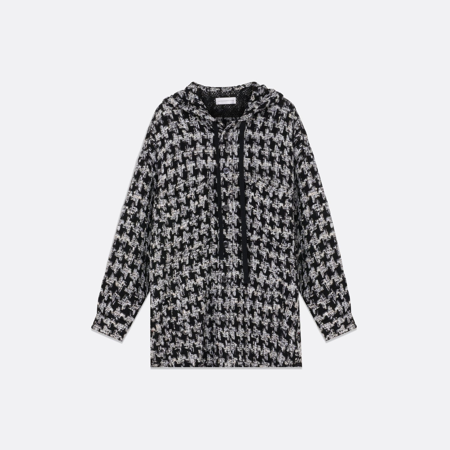 HOODED OVERSIZED TWEED SHIRT UNISEX