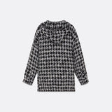 HOODED OVERSIZED TWEED SHIRT UNISEX
