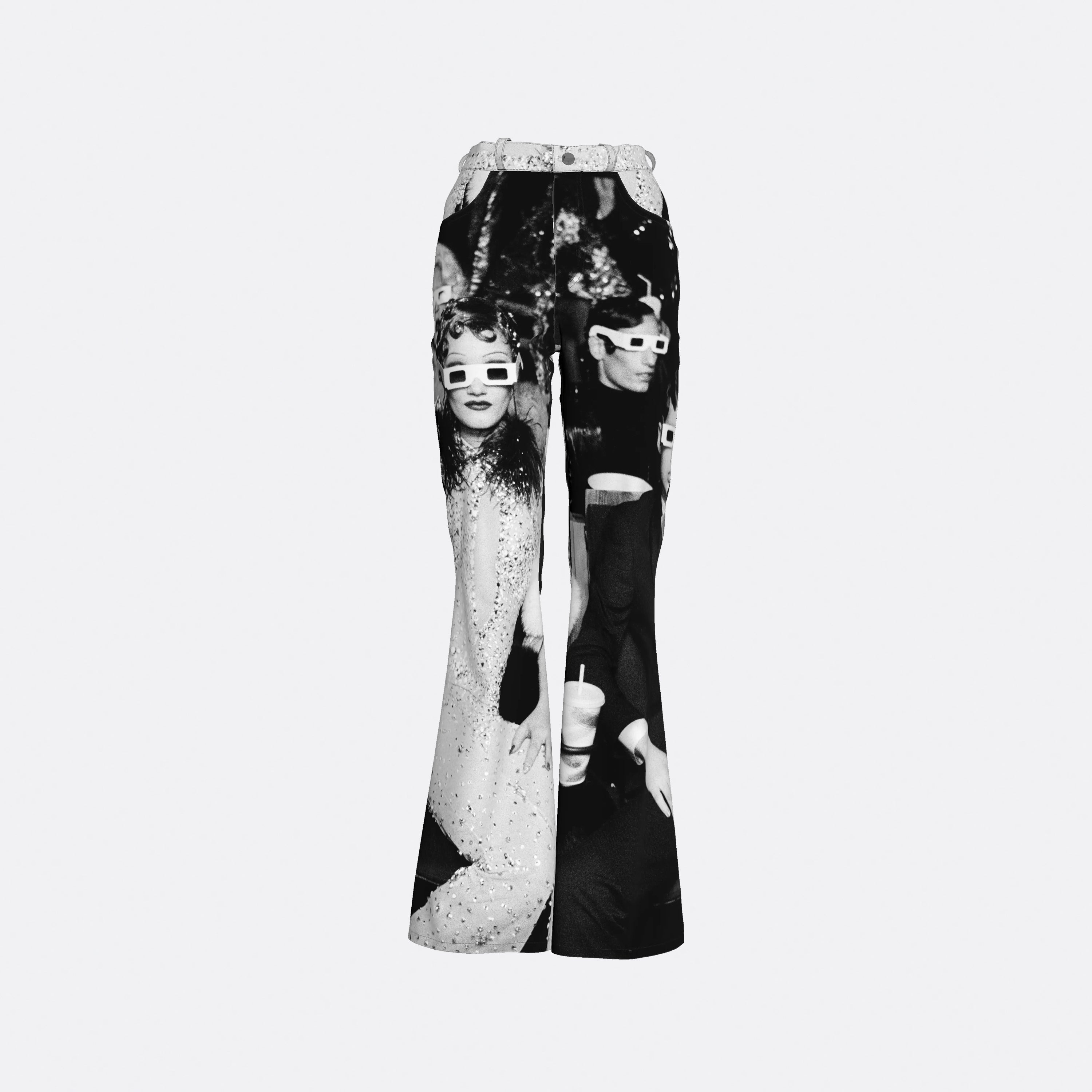 BELL BOTTOM PRINTED PANTS | Ellen Von Unwerth