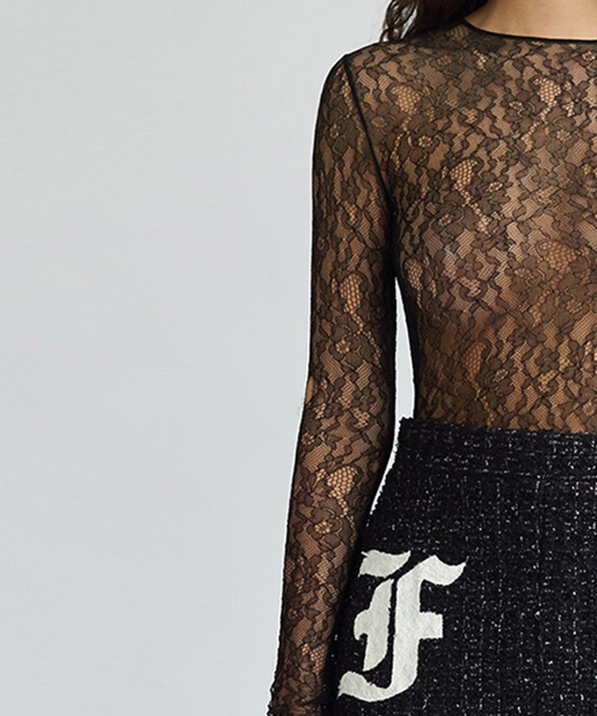 BLACK LACE BODYSUIT - Faith Connexion