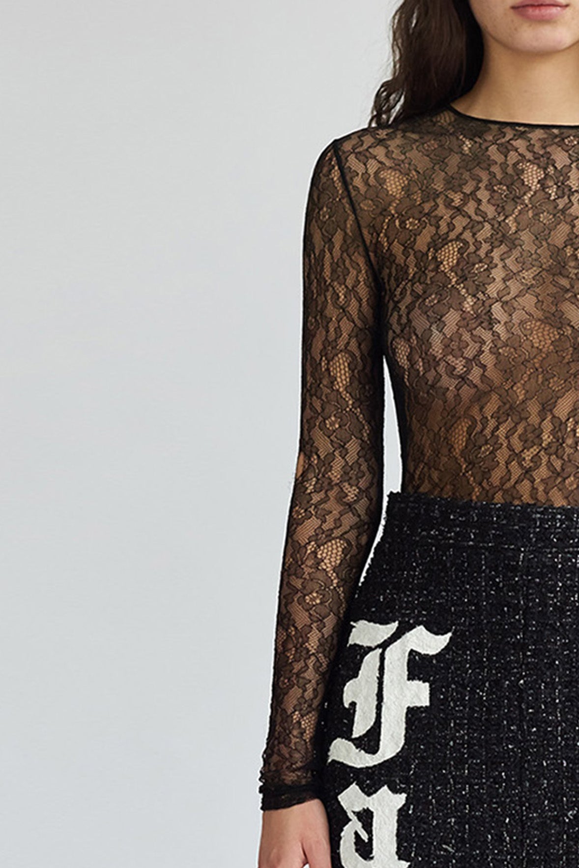 BLACK LACE BODYSUIT - Faith Connexion