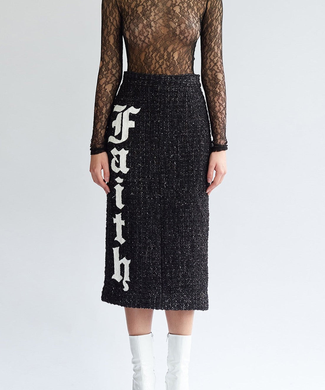 BLACK LACE BODYSUIT - Faith Connexion