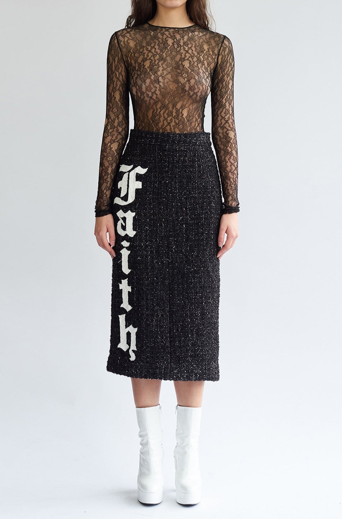 BLACK LACE BODYSUIT - Faith Connexion