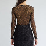 BLACK LACE BODYSUIT - Faith Connexion